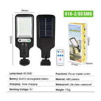 3 režimų lauko saulės kiemo šviestuvas 9COB saulės lauko vandeniui atsparus sieninis šviestuvas 2500W ypač ryškus gatvės šviestuvas 60SMD