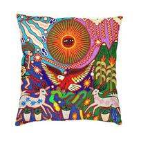 Meksikietiška Huichol pagalvės užvalkalas 45x45cm sofai Modernus pagalvės užvalkalas Aksominis pagalvės užvalkalas 30x30cm 12x12in brown