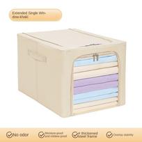 Clothes Storage Box Household Wardrobe Layered Thickened Finishing Box Clothes Pants Fabric Cotton Linen Folding Storage Medium 31L(45*30 * 23cm) chaki