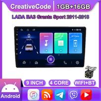 GPS navigacijos sistema LADA Granta Sport 2011-2018 m. 2 DIN Android WiFi automobilio multimedijos grotuvas Auto stereo FM radijo pagrindinis blokas 2+32GB 1+16GB gray