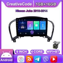 9 colių automobilinis radijas, skirtas NISSAN JUKE 2010-2014 Android automobiliniam daugialypės terpės grotuvui GPS navigacijos galvutės blokas WIFI 1+16GB black