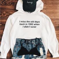 I MISS THE OLD DAYS Hoodie Women Hoody Funny Sweatshirts Pullovers Quote Fashion Unisex Pure Cotton Top Casual Jumper Hoodies S balta