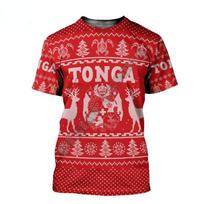3D Printing Casual Streetwear Cosmos Tonga Flag National Emblem Culture Summer Short Sleeve T-Shirt Men's Women's S