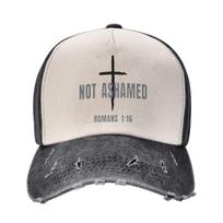 Not Ashamed Of The Gospel Trucker Hat Merch Vintage Distressed Denim Romans 1 16 Baseball Cap For Unisex Style Adjustable One Size