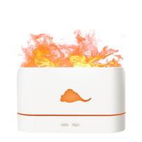 3 Colors Flame Lamp Usb Aromatherapy Diffuser Ultrasonic Air Humidifier Cool Mist Maker Fogger Electric Essential Oil Diffuser USB Cable beige