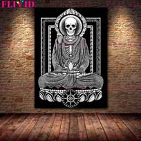 Gothic Funny Skeleton Love Nordic Poster Poker Card Living Room Wall Painting Art Oil Painting 21cm×30cm NoFrame black