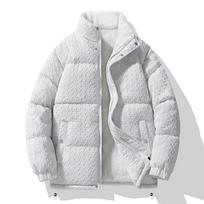 Žieminė vilna striukė Vyriška moteriška laisvalaikio stovi apykaklė Parkas Storas šiltas paltas M balta