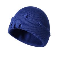 Rudeninės žieminės kepurės moterims Vyriškos storos kaukolės Beanies Madinga megzta kepurė lauke, atspari vėjui, žygių apsidraudimo kepurė Šilta kaukolės kepurė blue