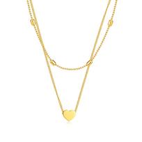 OPK Titanium Steel Love Double-layer Necklace auksas