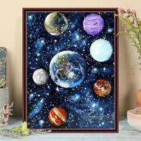 5D DIY Diamond Painting Magical Planet Cross Stitch Kit Mosaic Diamond Embroidery Rose Full Round/Square Drill Home Decoration Round 30x40cm