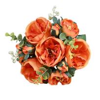 Wedding Bouquet Aesthetic Ornamental Long Lasting Attractive Wedding Hand Bouquet Fake Flower Living Room tamsiai oranžinės spalvos