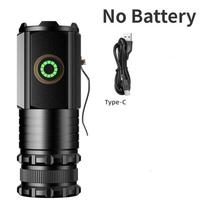 Three eyed monster flashlight high-power 3LED18650 aluminum alloy flashlight USB rechargeable outdoor waterproof magnetic suction work light A gray