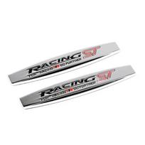 2vnt automobilio sparno šoninio emblemo ženklelio lipdukas Galinės bagažinės lipdukas Racing ST logotipas, skirtas f/ocus m/k2 f/iesta k/uga m/ondeo r/anger sidabras
