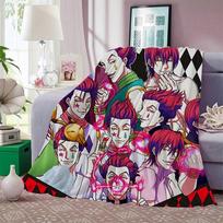 Japanese Anime JoJo Bizarre Adventure Flannel Blankets Print Child Adult Quilt Throws Blanket Sofa Travel Teen Student Blanket 100x125cm 40x50inch gray