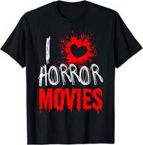 Aš myliu siaubo filmus Geriausias dizainas Puikus marškinėlis Unisex T-shirt S