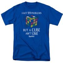 Rubiks Cube 99 Problems Puzzle Game Toy Fidget Royal Blue Unisex T-shirt S