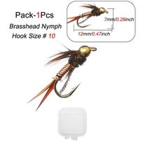 1/3Pcs Brass Bead Head Fast Sinking Nymph Scud Fly Bug Worm Trout Fishing Flies Artificial Insect Fishing Lure black