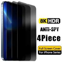 4 dalių Anti Spy apsauginis stiklas, skirtas iPhone 14 15 Pro Max 13 12 Mini 11 Pro ekrano apsauga, skirta iPhone 8 7Plus XR XS Glass iphone 11 gryna