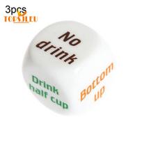 Funny Drinking Sip Dice Roll Decider Game - 3Pcs/Set, Party, Bar, Pub, Club, Toy Gift white