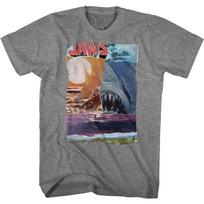 Jaws Ski Shark Collage Graphite Unisex T-shirt S