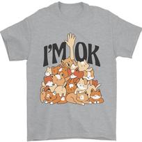 Im OK Funny Cat Mum Dad Crazy Lady Kitten Unisex T-shirt XXXXL beige