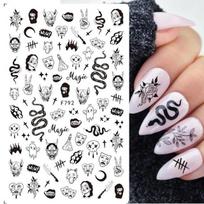 3D Adhesive Flowers Nail Sticker Tulip Petals Maple Roses DlY Water Proof Nail Decals Nails Art Accessories Nail Art Decorations gray