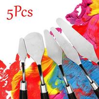 Pigment Palette Knife, Oil Painting Knife, Art Scraper, Color Full Set of 5 juoda