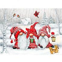 5d Diamond Painting Santa Claus Full Drill  Diamond Embroidery Cartoon Cross Stitch Diamond Mosaic Christmas Gift Round drill 30x40cm gray