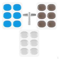 3 Sets Drum Damper Pads w/ Set Tuning Key for gray