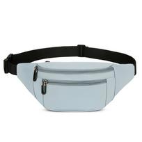 Unisex juosmens krepšys krūtinės krepšys Crossbody Bag Hip Waist Pack diržas piniginė Drobė šviesiai žalios spalvos