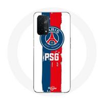 Coque pour Oppo A74 5G Paris Saint Germain PSG Logo Bleu Rouge Fond Blanc balta