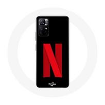 Coque pour Xiaomi Redmi Note 11s 5G Netflix Logo rouge fond noir juoda