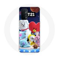 Coque pour Oppo A74 5G BTS BT21 Tata Chimmy Cooky Rj Koya Shooky Et Mang Affiche