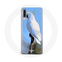 Coque pour Samsung Galaxy A70 Cacatoès Perroquets blanc Oiseaux balta