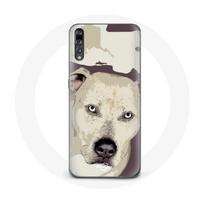 Coque pour Huawei P20 Chien de Pitbull Blanc balta