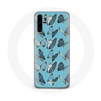 Coque pour Huawei P30 Papillons Fond Bleu mėlyna
