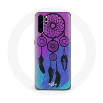 Dėklas Huawei P30 Gaudyklė Juoda Mėlynas ir Violetinis Fonas