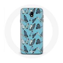 Coque pour Samsung Galaxy J7 2017 Papillons Fond bleu