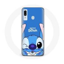 Coque pour Samsung Galaxy A20 Stitch mignon fond bleu mėlyna