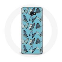 Coque pour Samsung Galaxy A3 2016 Papillons Fond Bleu