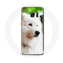 Coque pour samsung galaxy S6 edge Chien Samoyède Blanc