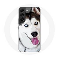 Coque pour Samsung Galaxy S21 FE Husky Blanc de Sibérie Yeux Bleus