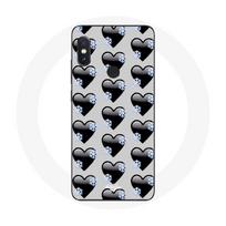 Coque pour Xiaomi Redmi Note 5 AI Dual Camera Fond de coeurs noirs juoda