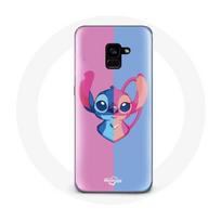 Coque pour Samsung Galaxy A8 Plus Stitch et angel bleu rose
