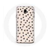 Coque pour Samsung Galaxy S5 Fond de texture abstraite coeurs noirs