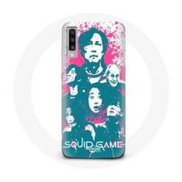 Coque pour Samsung Galaxy A70 Squid Game Affiche personnages logo