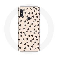 Coque pour Xiaomi Redmi Note 5 Pro Fond de texture abstraite coeurs noirs