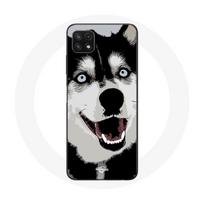 Coque pour Samsung Galaxy A22 5G Husky de Sibérie Yeux Bleus