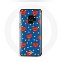 Coque pour Samsung Galaxy S9 BTS Bangtan Garçons BT21 TATA de V Fond Bleu