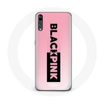 Coque pour Huawei P20 Blackpink Groupe de K-pop Logo Noir Rose Fond Rose juoda